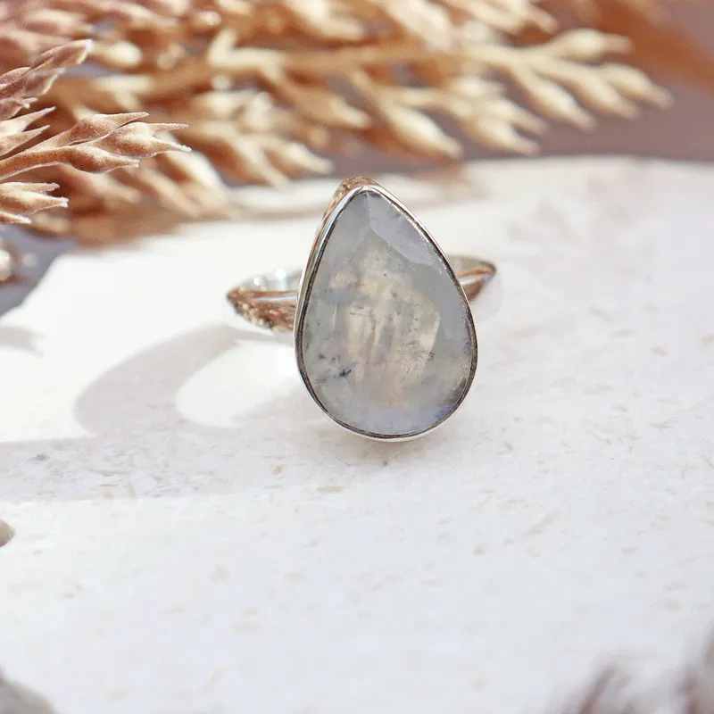 Neha Moonstone Boho Teardrop Ring