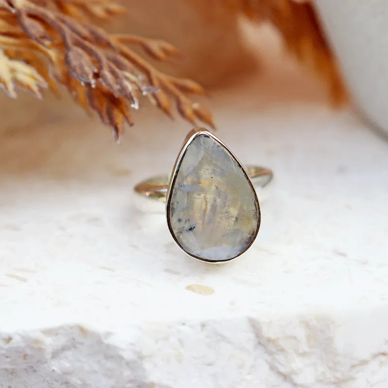 Neha Moonstone Boho Teardrop Ring