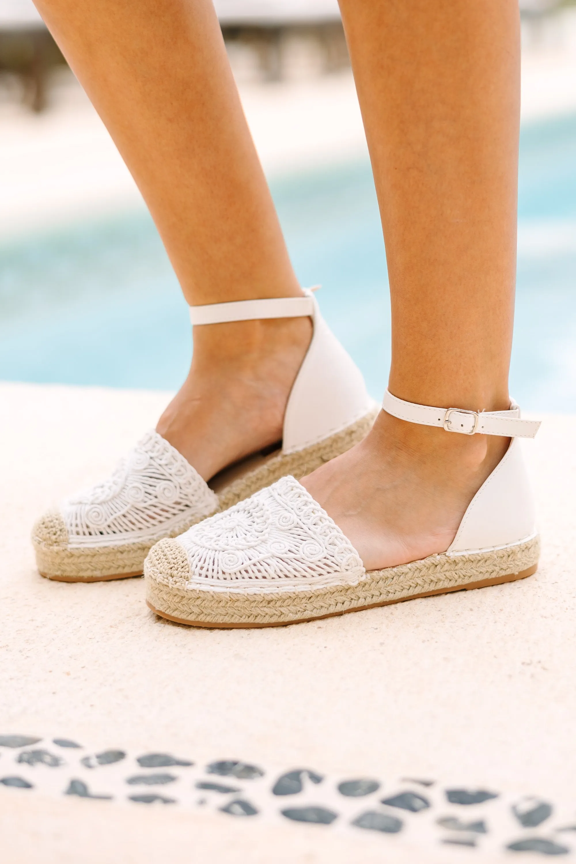 On Your Mind White Espadrille Flats