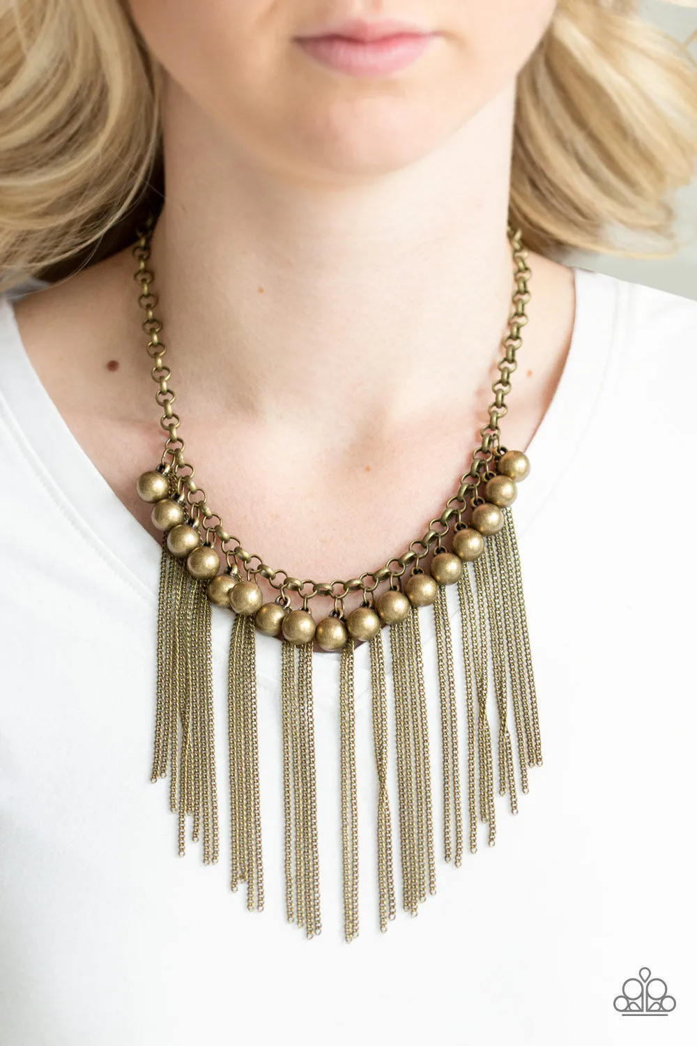 Paparazzi Powerhouse Prowl - Brass Necklace