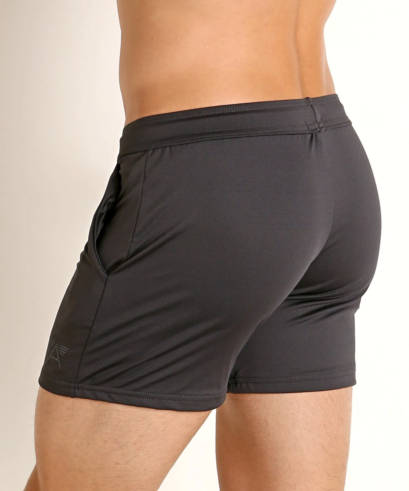 Pique Mesh Performance 5 Workout Shorts (Charcoal)