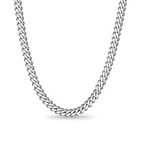 Plain Gold Moissanite Prong Cuban Link Chain