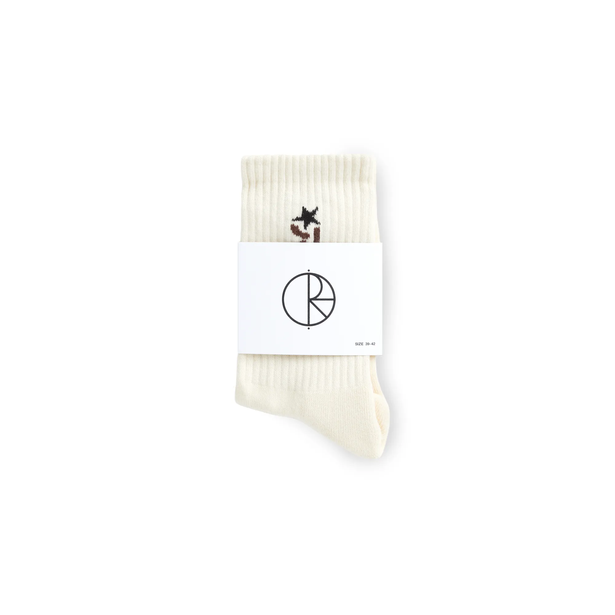 Polar Skate Co. Star Socks Cloud White/Brown