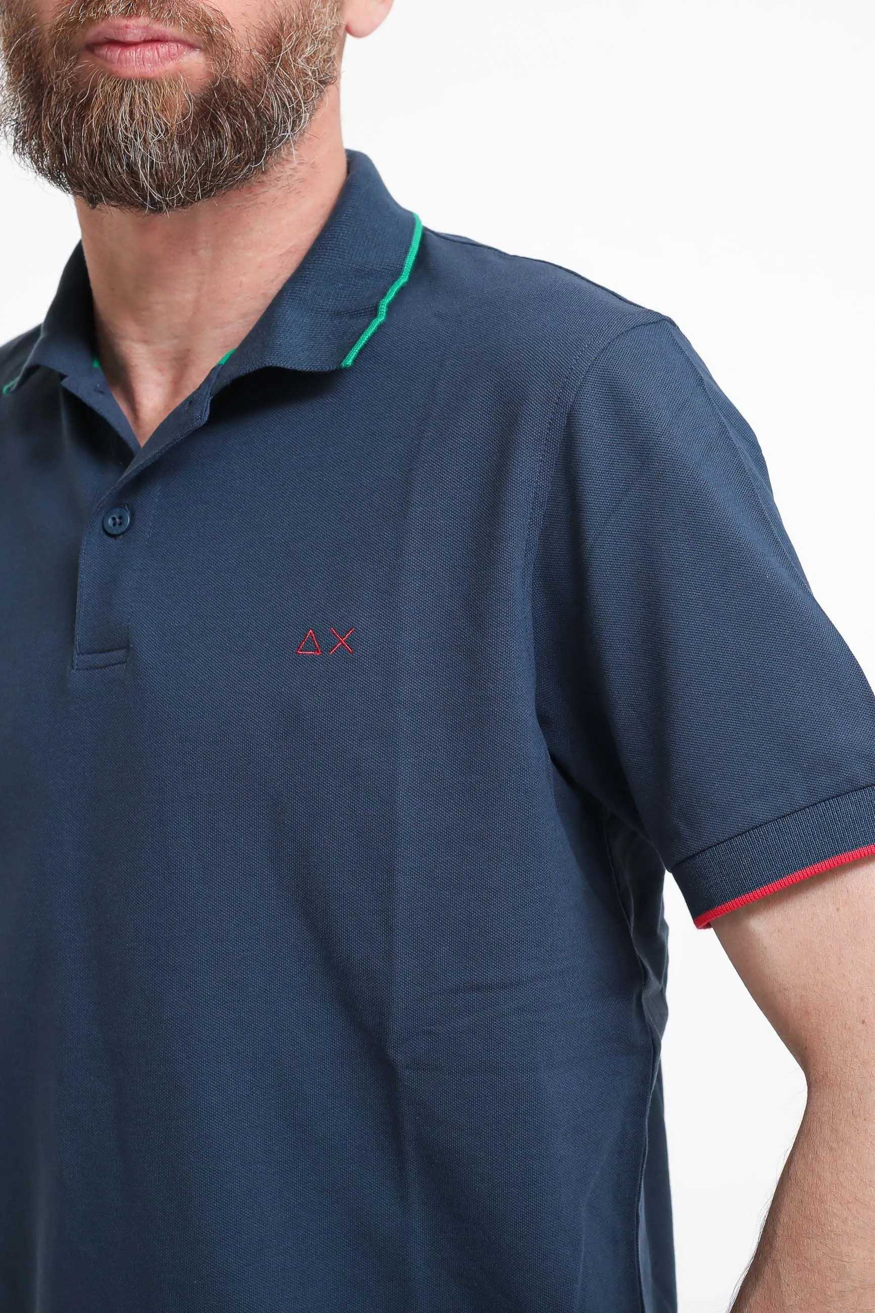 Polo Small Stripe On Collar El - Navy Scuro