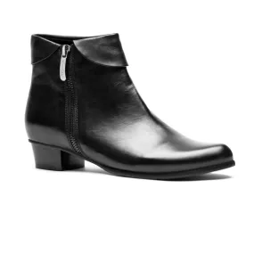 Regarde Le Ciel Stefany-03 Black Leather Ankle Boot