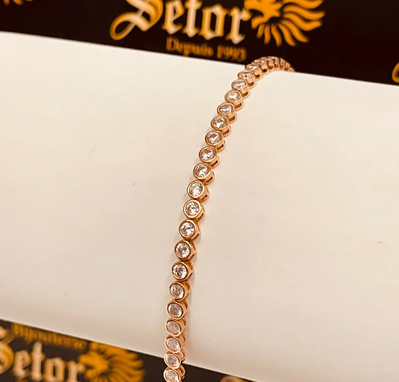 Rose gold tennis bracelet WB127