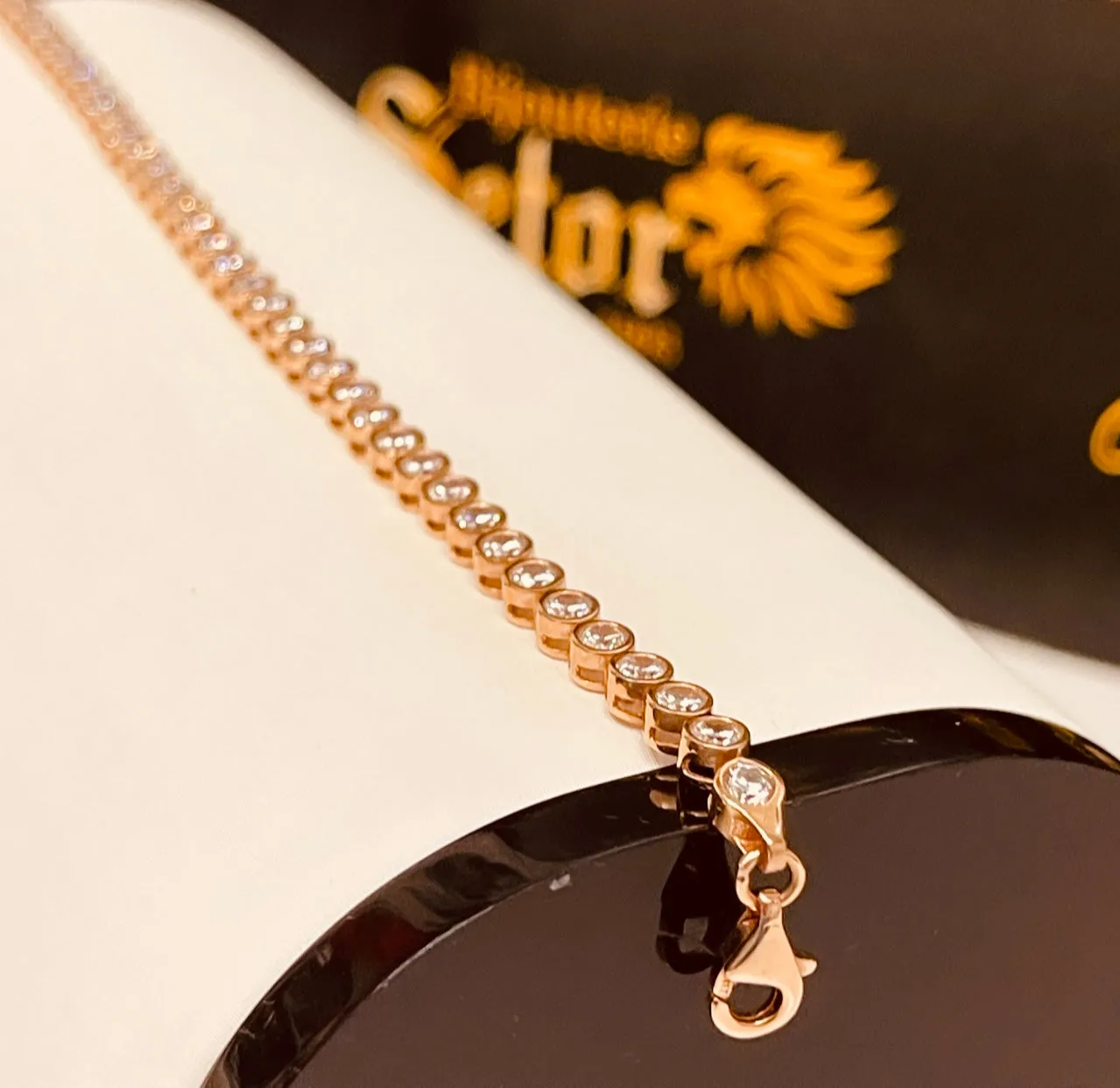 Rose gold tennis bracelet WB127