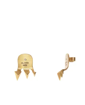 Shark Reverse Earring, Matte Gold