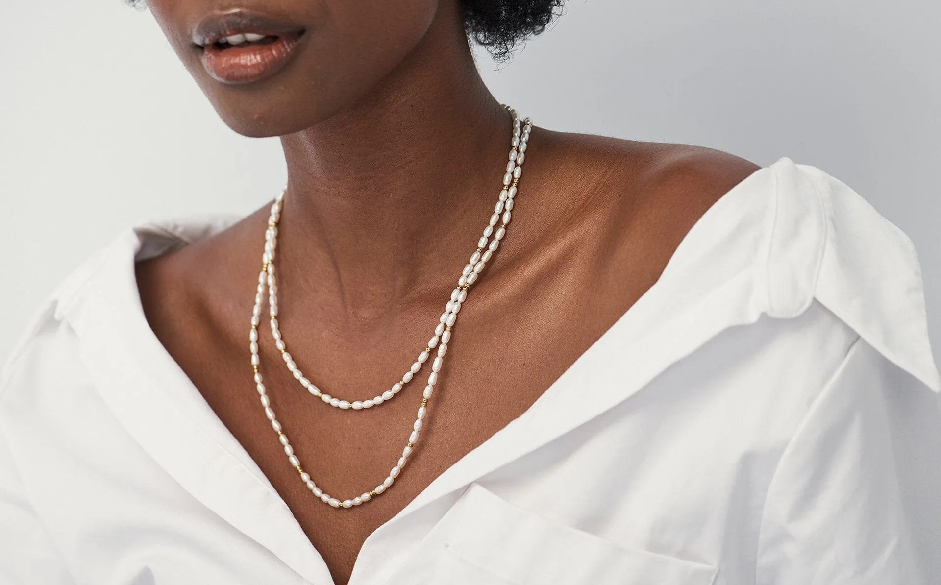 Short Seed Pearl Beaded Necklace | 18ct Gold Plated/Pearl