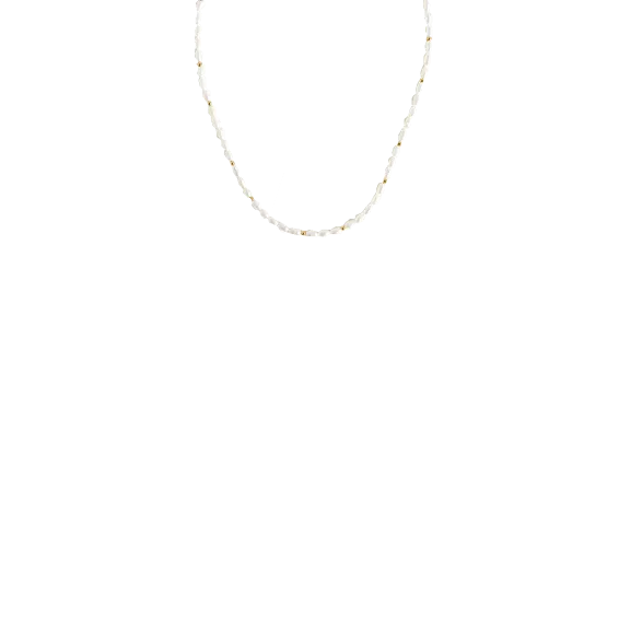 Short Seed Pearl Beaded Necklace | 18ct Gold Plated/Pearl