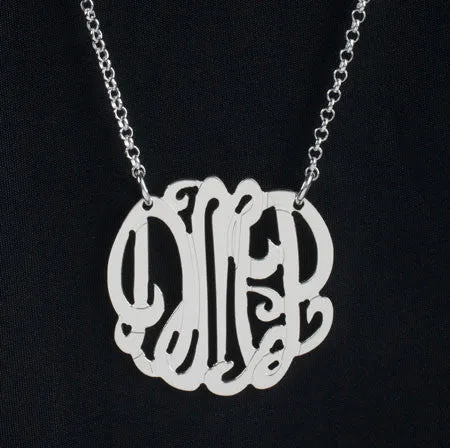 Small Sterling Silver Monogram Necklace