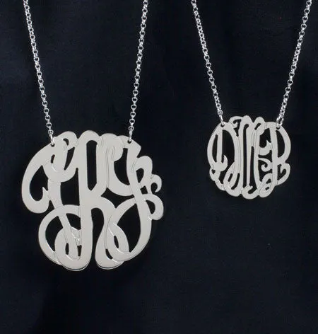 Small Sterling Silver Monogram Necklace