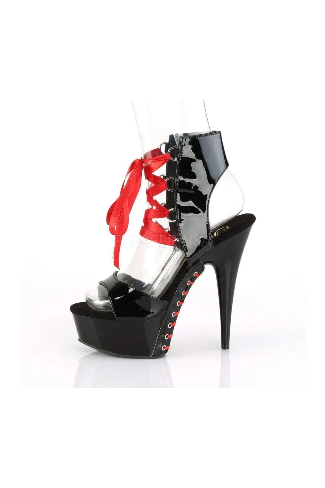 SS-DELIGHT-600-14FH Platform Sandal | Black Patent