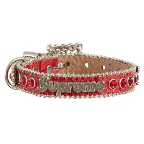 Supreme B.B. Simon Studded Dog Collar Red