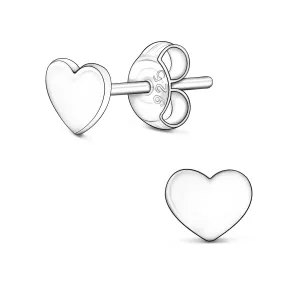 Tiny Heart Stud Earrings Sterling Silver