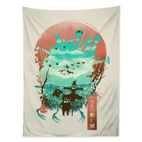 Ukiyo Moving Castle Tapestry