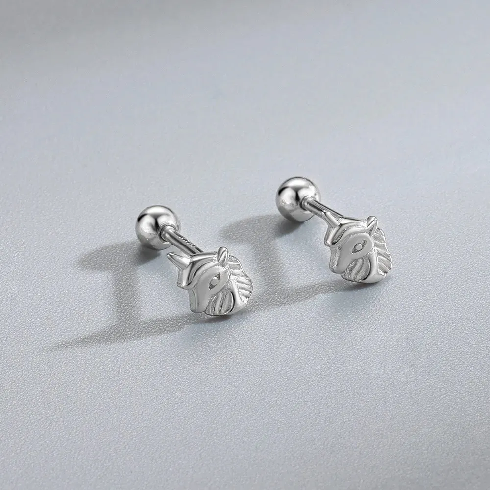 Unicorn Barbell Stud Earrings (20G)