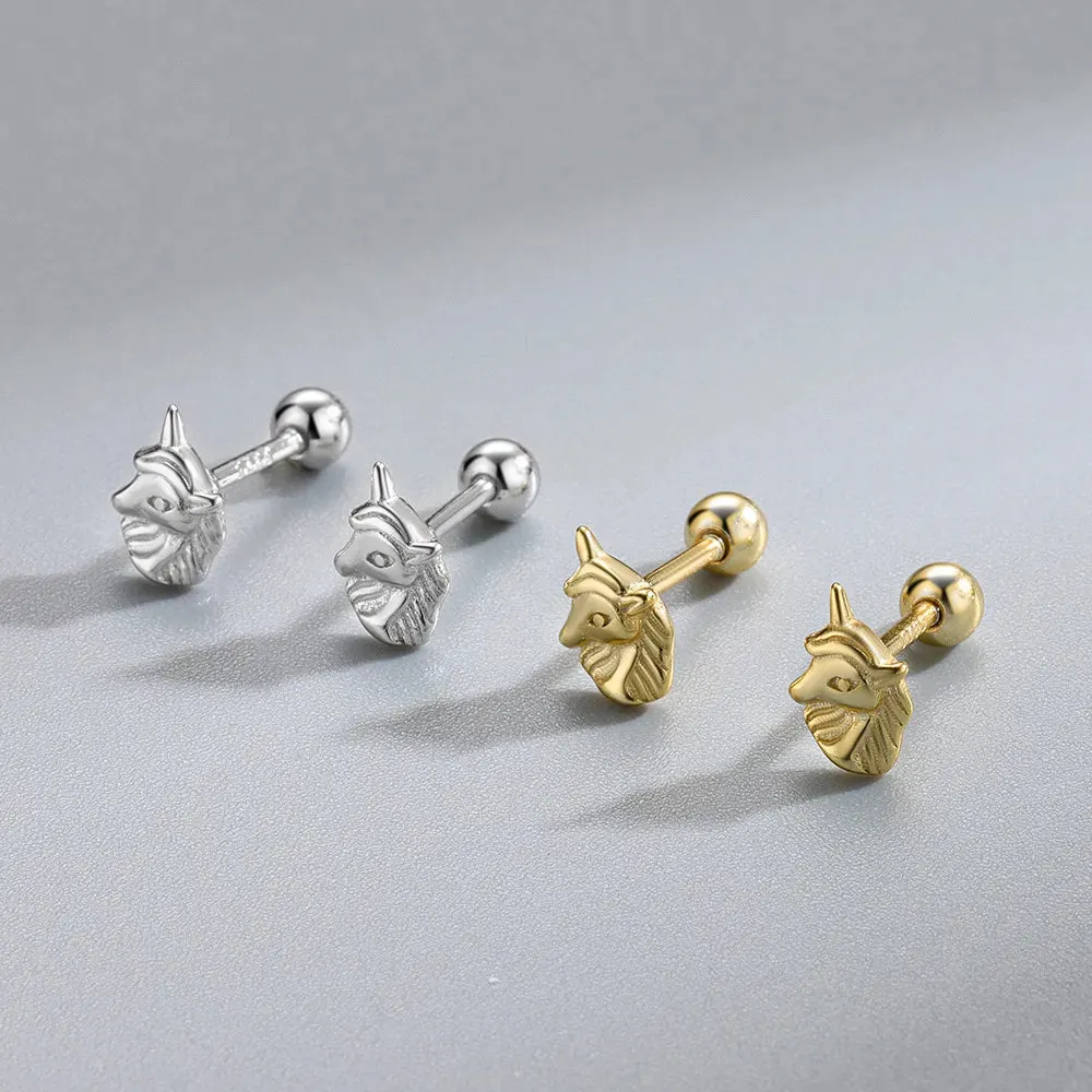 Unicorn Barbell Stud Earrings (20G)