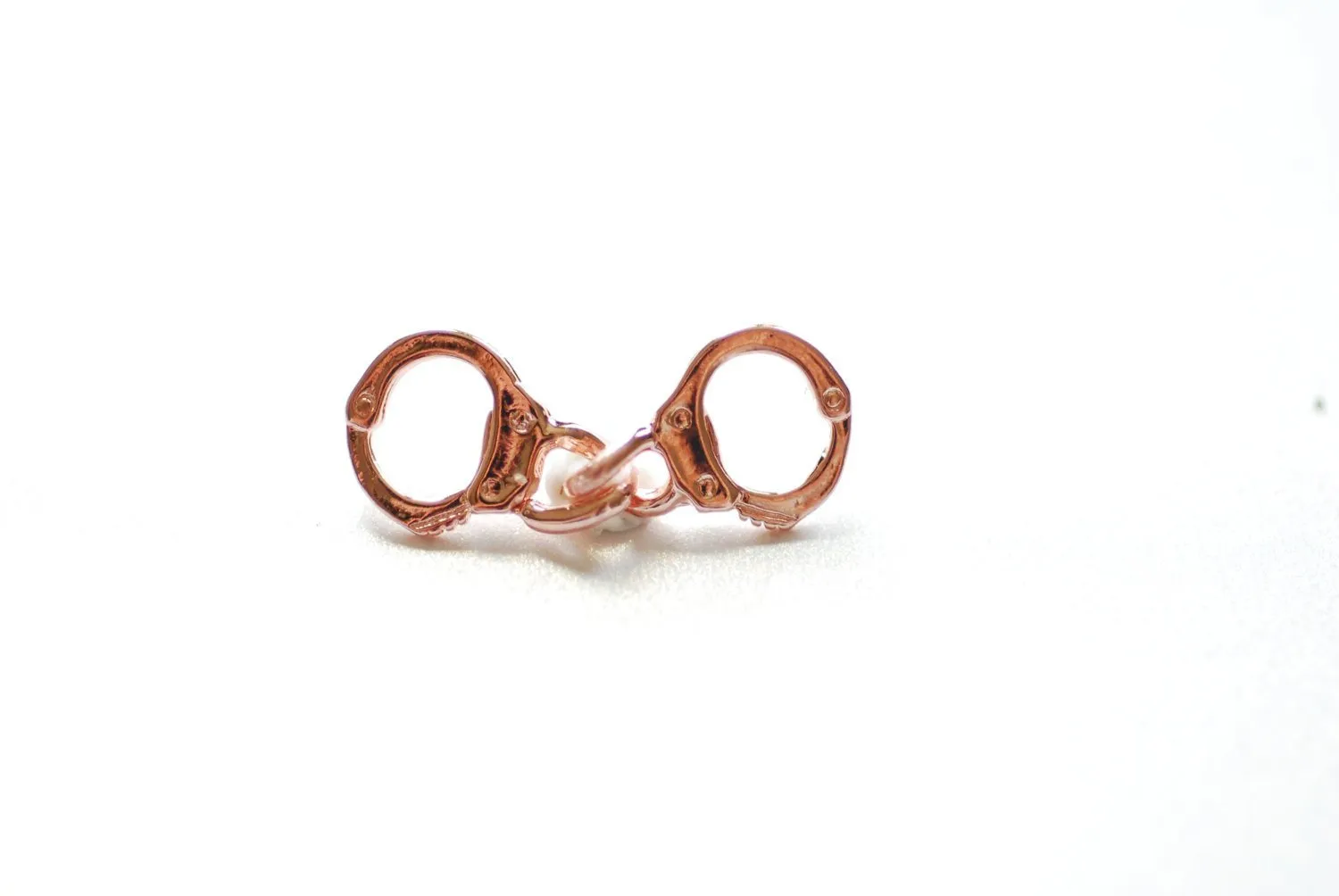 Vermeil Rose Gold Handcuffs, 18k gold plated over Sterling Silver, handcuff charm, handcuffs, Wholesale Vermeil Charms, Vermeil Supplies