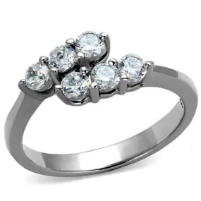 WildKlass Stainless Steel Ring High Polished Women AAA Grade CZ Clear